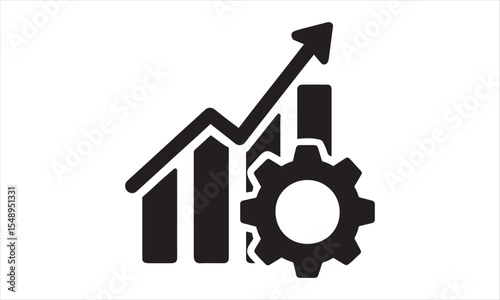 Growth and Optimization Icon - Business Performance Gear