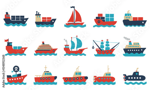 A Fleet of Diverse Vessels: From Pirate Ships to Modern Cargo Carriers