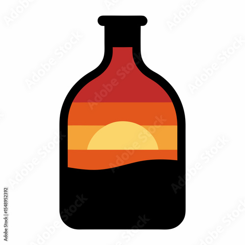 wine bottle and glass
