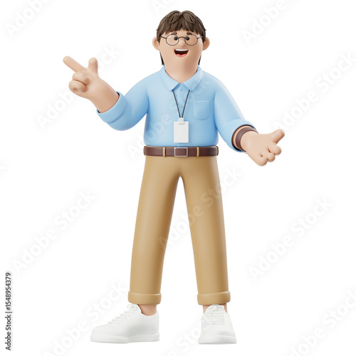 3D Render of Man Giving Presentation