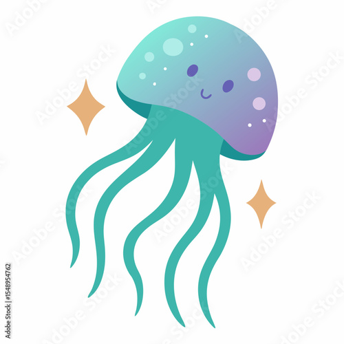 illustration of jellyfish and sea