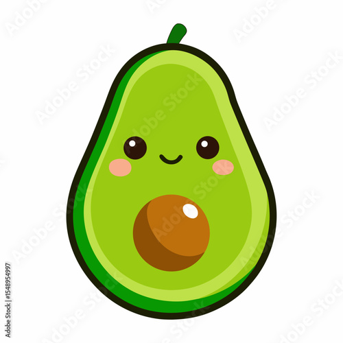cartoon pear with green eyes
