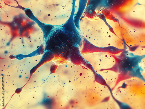 Colorful illustration of neurons showcasing intricate connections in a scientific study context
