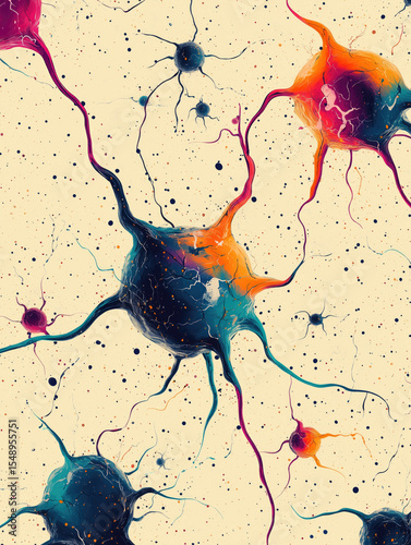 Colorful illustration of neurons showcasing intricate connections in a scientific study context