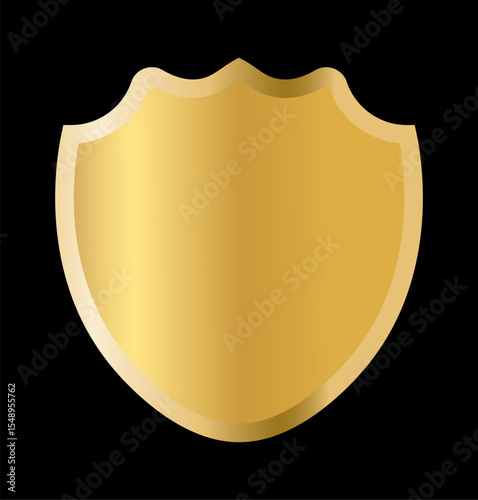 Golden shield emblem on white background, perfect for security, heraldic, or luxury branding and graphic design use