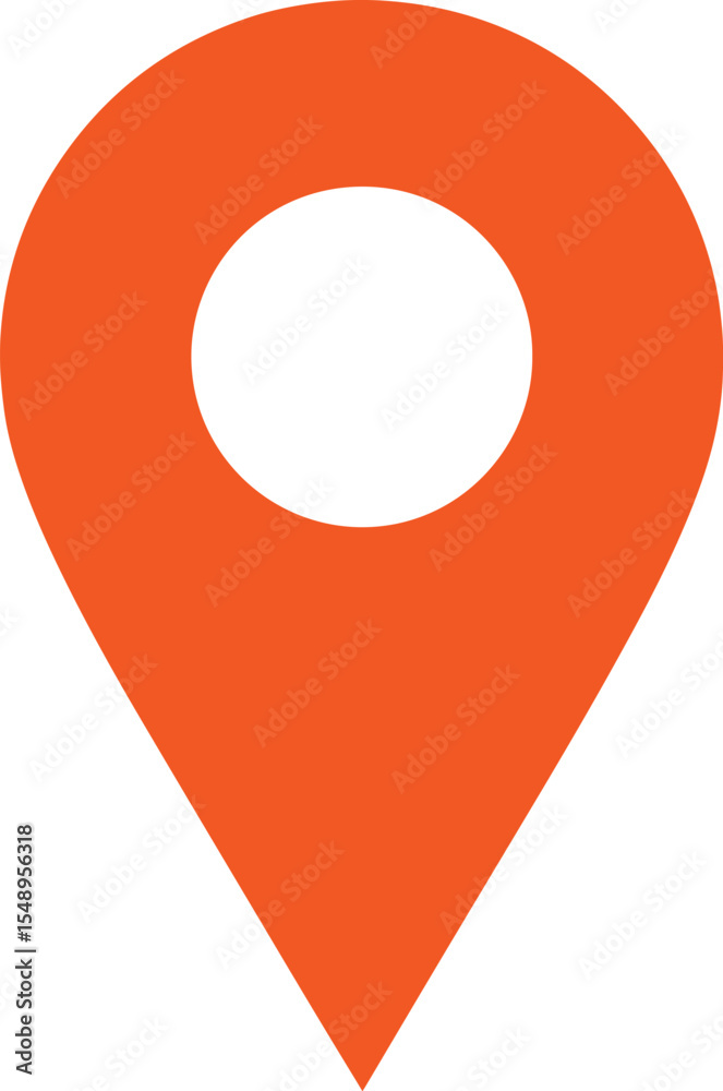 Orange Location Pin Icon - Map Pointer Symbol Orange Location Pin Icon - Map Pointer Symbol
