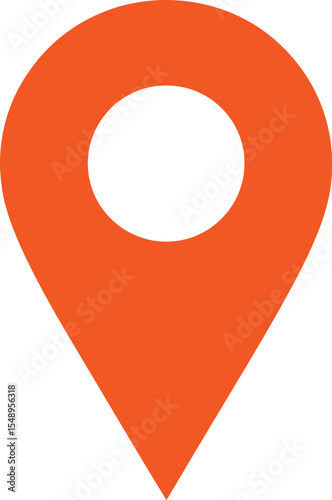 Orange Location Pin Icon - Map Pointer Symbol