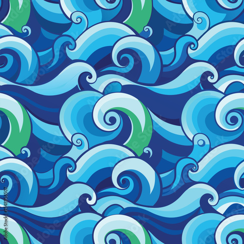 seamless waves and curls backgrounds 
