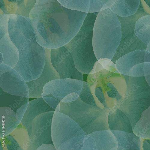 Backdrop seamless trendy pattern. Translucent, overlapping floral all over arrangement printable pattern ideas for textile, home decor, banner, template, business, wall paper, gift wrapping