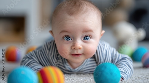 Adorable Baby Exploring the World