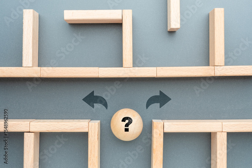 Concept of decision-making and choosing the right direction when facing multiple paths or uncertainty