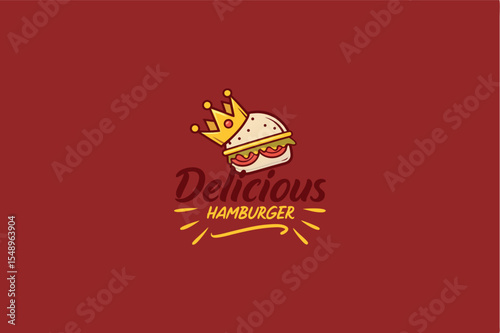 Delicious Hamburger Fast Food Logo