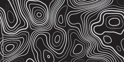 Neutral Beige Topographic Mapping Design with Soft Dark Elevation Contour Line Structure.