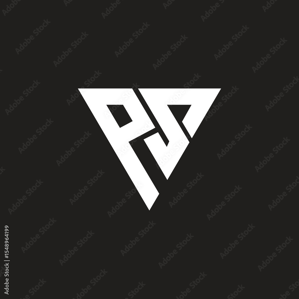 Obraz premium Letter PS or SP logo design, triangle shape.