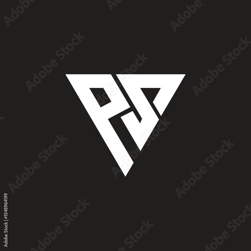 Letter PS or SP logo design, triangle shape.