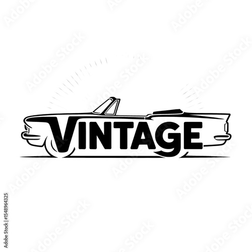 Classic convertible with vintage styling showcased in a roadside setting during a bright sunny day