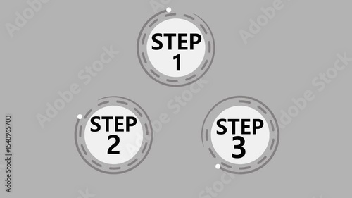 animated 3 step infographic process background