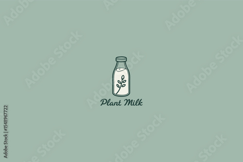 Plant Milk Bottle Green Logo