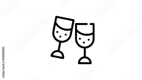 icon line motion graphic cheers drink