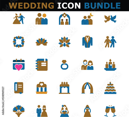 Wedding Icon Bundle vector 