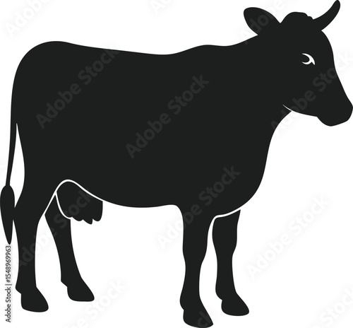 silhouette of a cow
