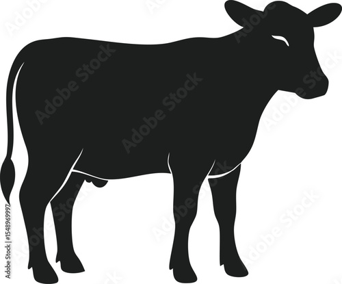 silhouette of a cow