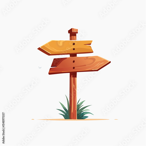 A playful, unbalanced rodeo signpost design, perfect for whimsical or vintage western themes.
