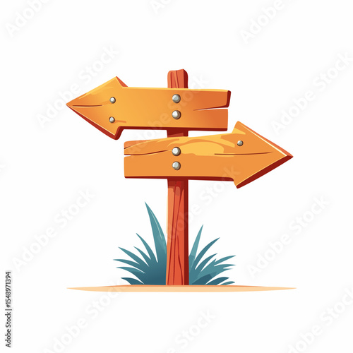 A playful, unbalanced rodeo signpost design, perfect for whimsical or vintage western themes.