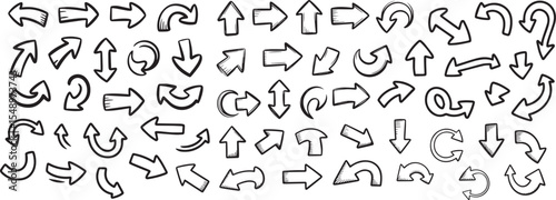 Hand Drawn Arrow Icon Set – Doodle Sketch Arrows for Presentations and Design