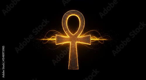 Glowing Ankh: Ancient Egyptian Symbol of Life and Immortality