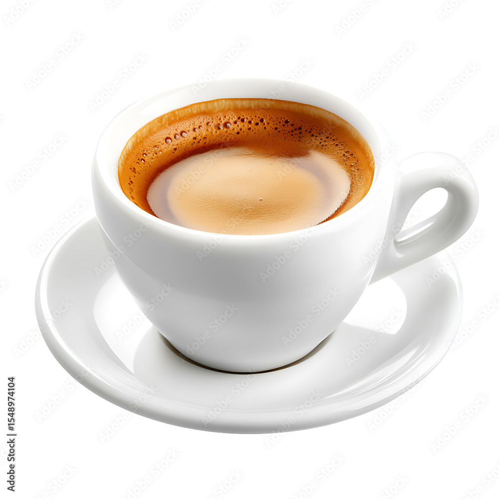 Obraz premium White Ceramic Cup with Espresso on a Saucer