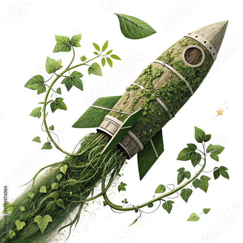 Rocket Covered by Vines