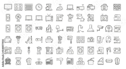 Household Appliances Icon Sheet 100+ Line Icons for Design Projects