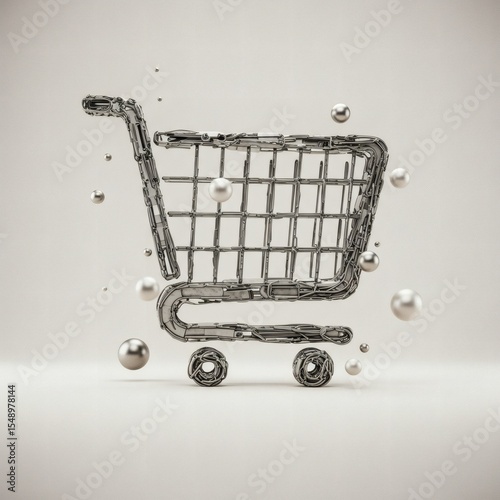 shopping cart on white background