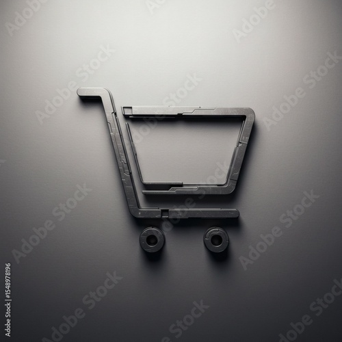 abstract lines and shapes forming a shopping cart