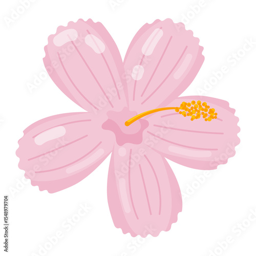Pink Tropical Flower Flat Design Illustration