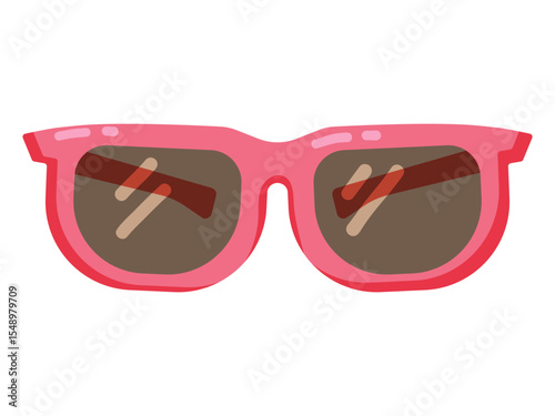Pink Sunglasses for Summer Flat Illustration