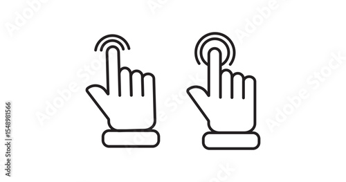 hand clicks icon set.Computer mouse click cursor and hand pointer icon set with arrows and loading icons. pointer icon vectors. isolated on Transparent background, perfect for UI
