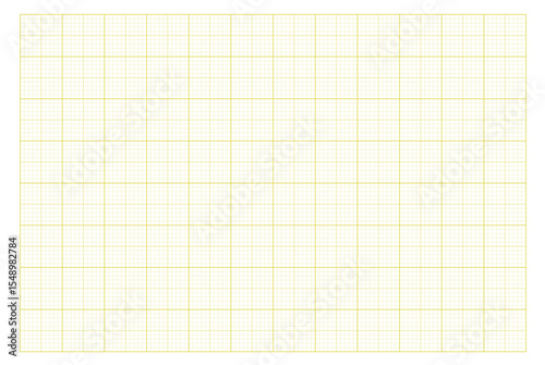 Millimeter graph paper with yellow grid. Blank template for measurement and design.