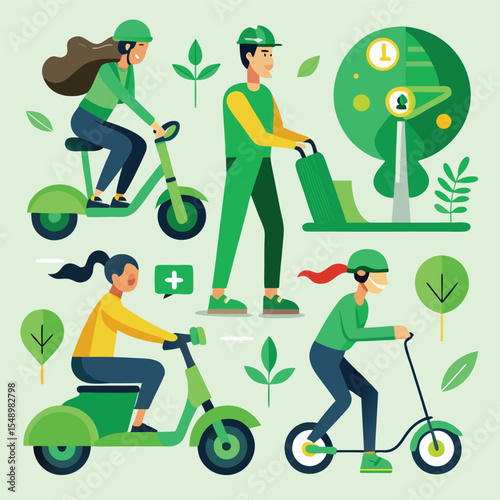 Eco Friendly Transportation Illustration