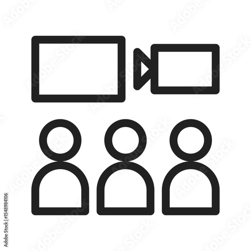 Video Screening icon vector image. Suitable for mobile apps, web apps and print media.