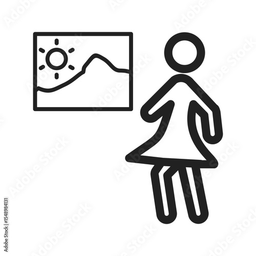 Viewing Painting icon vector image. Suitable for mobile apps, web apps and print media.
