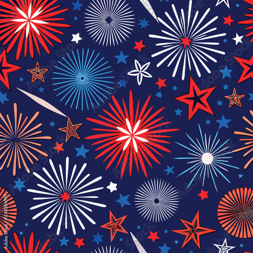 a seamless pattern features an array of stylized f.eps
