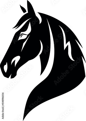 Black and White horse Head – Minimalist Line Art Vector Illustration for Logo or Print Design