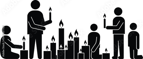 Community Gathering to Combat Illicit Trafficking, Vector Illustration of Hope and Remembrance