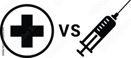 Vector Illustration Against Illicit Trafficking in a Symbolic Health vs. Addiction Concept
