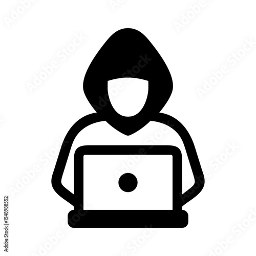 hacker hoodie silhouette icon
