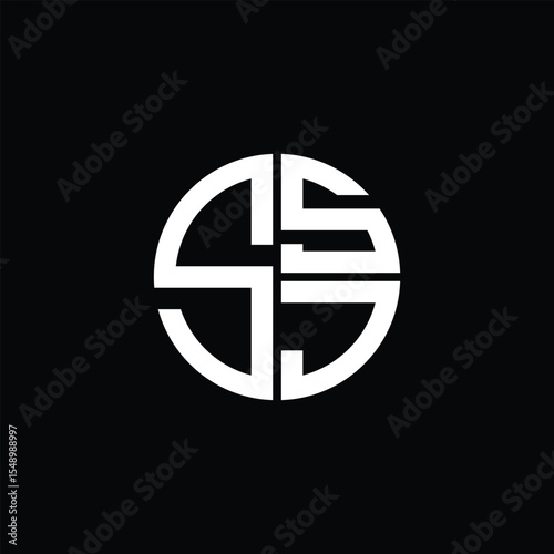 SSJ logo SSJ icon SSJ monogram SSJ letter minimalist Circle flat Unique modern abstract logo design.
