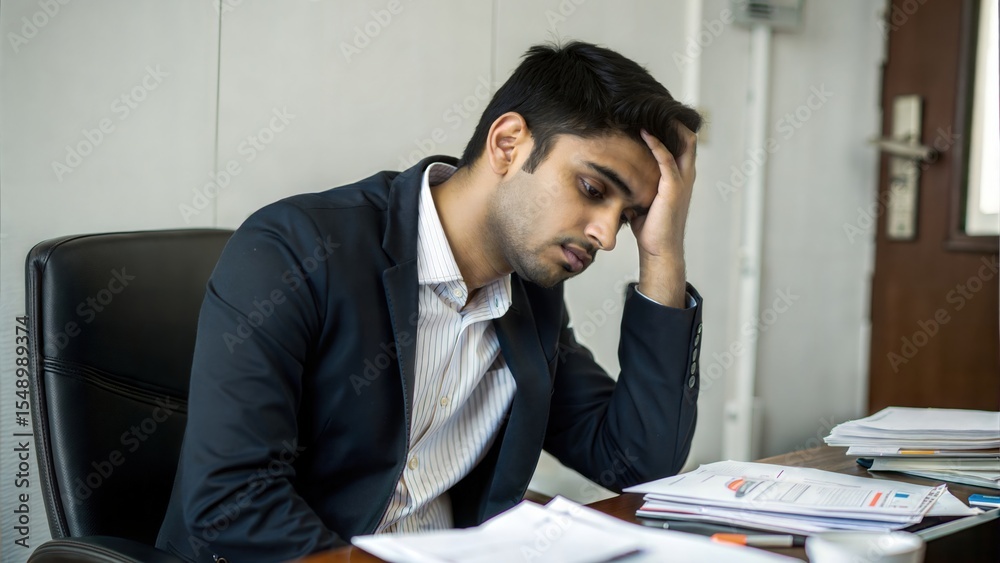 Unsuccessful Indian entrepreneur reflecting on poor investment decisions
Unsuccessful Indian entrepreneur reflecting on poor investment decisions