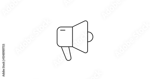 Loudhailer 2d animated icon. Loudspeaker 4k video animation